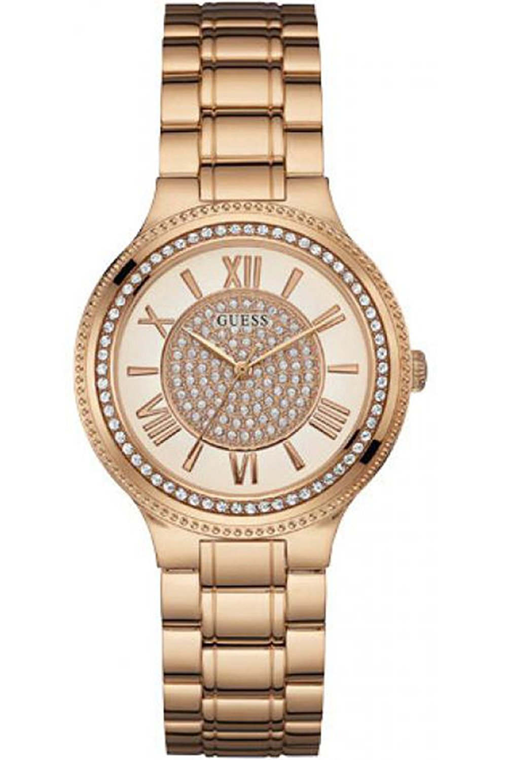 Guess Watches : W0637L3 Rose Gold Tone Dial Stainless Steel Band Women Watch