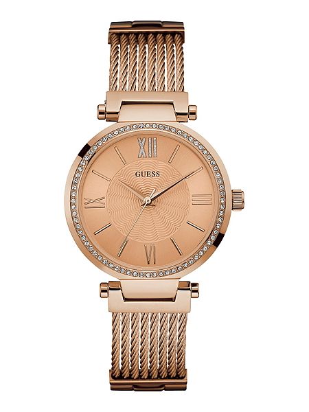 Guess Watches : W0638L4 Quartz Analog Rose Gold Tone Stainless Steel Women Watch