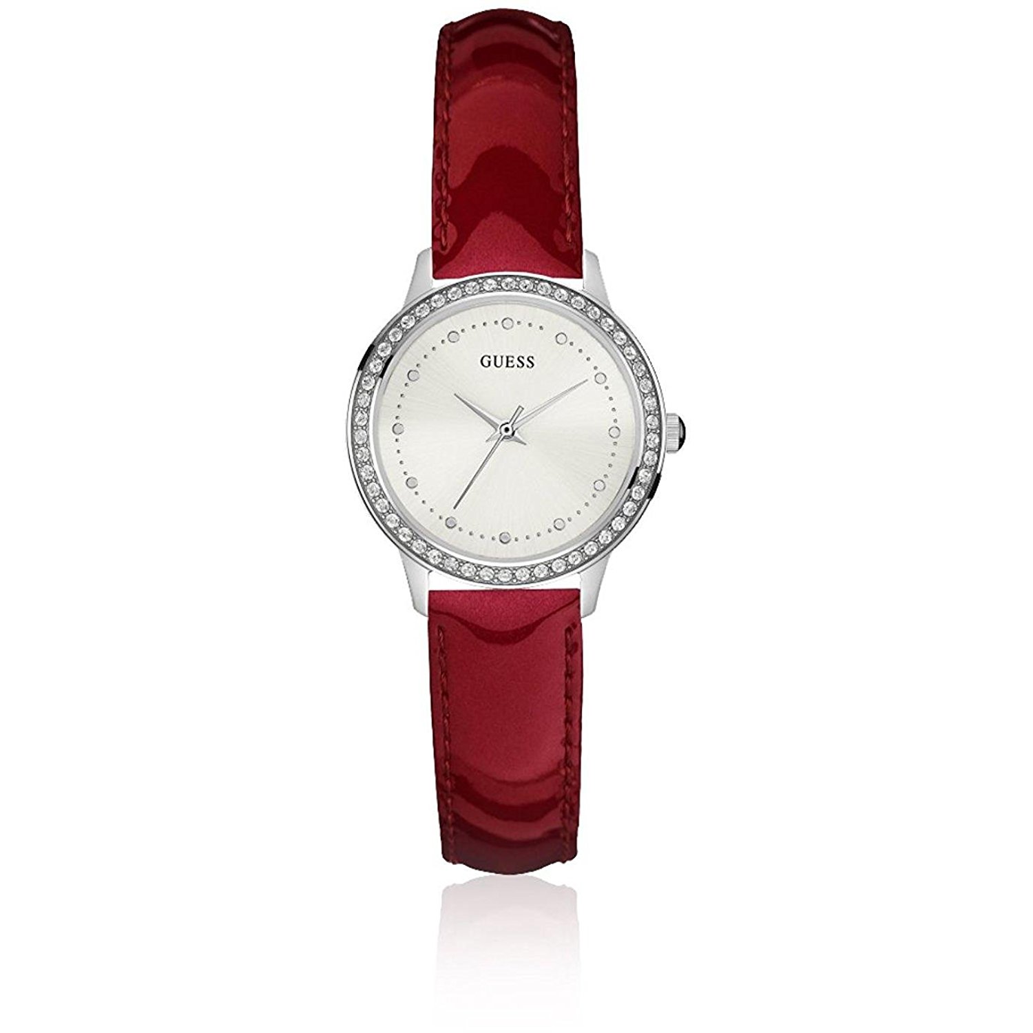 Guess Watches : W0648L6 White Dial Calfskin Band Women Watch