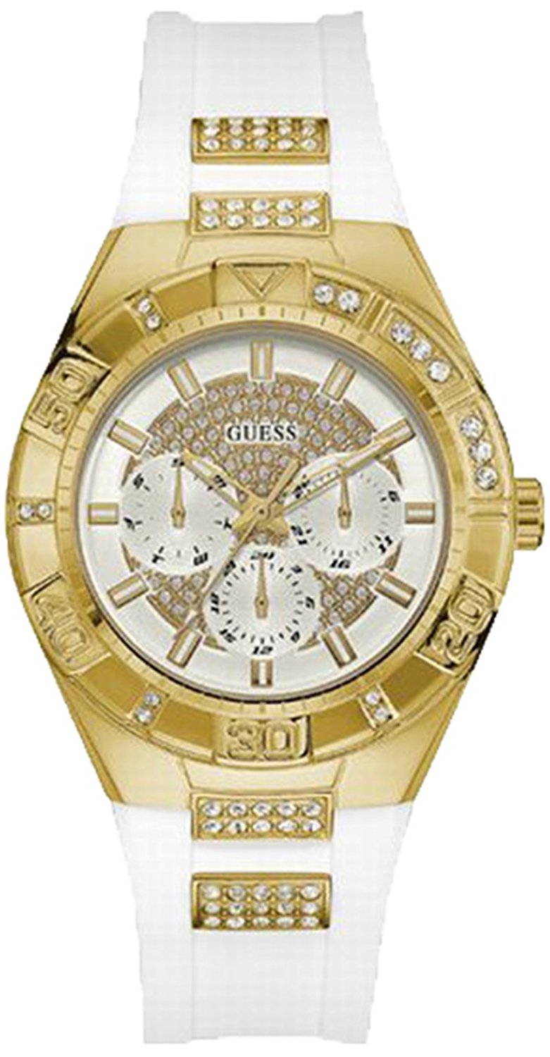 Guess Watches : W0653L3 White Dial Rubber Band Women Watch