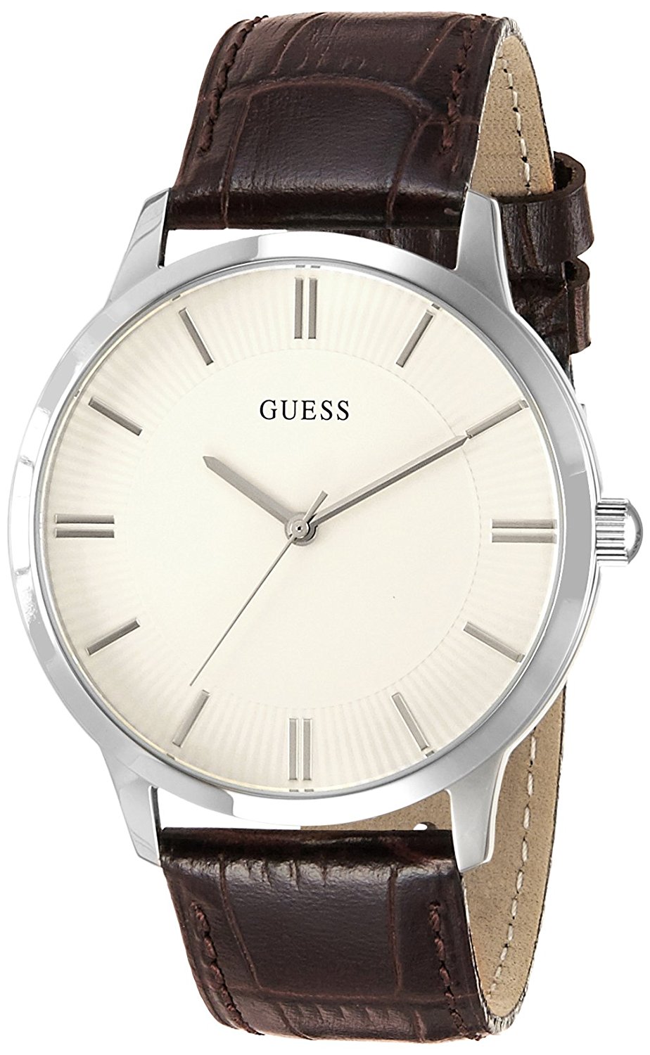 Guess Watches : W0664G2 Beige Dial Leather Men Watch