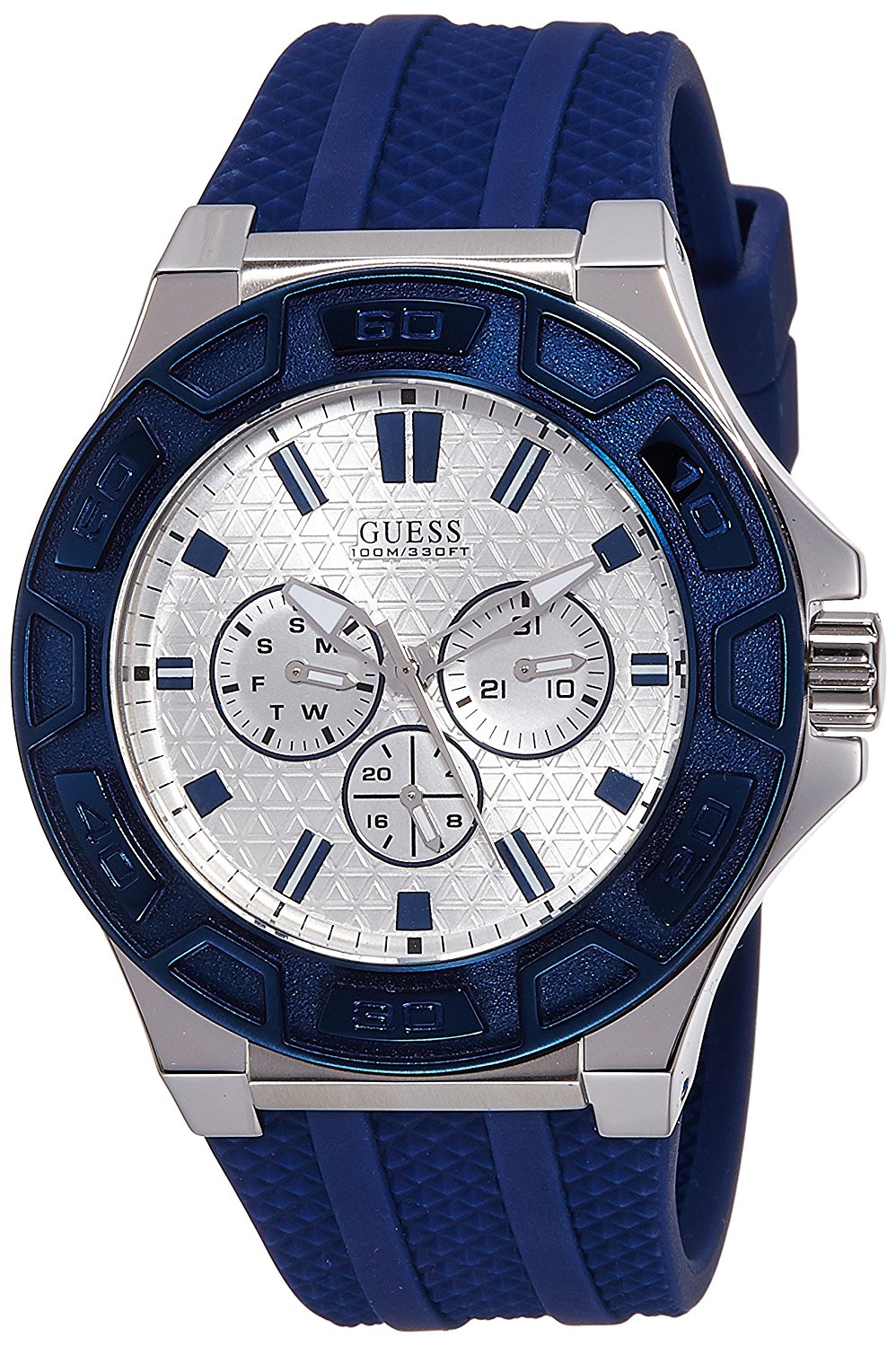 Guess Watches : W0674G4 White Dial Rubber Band Men Watch
