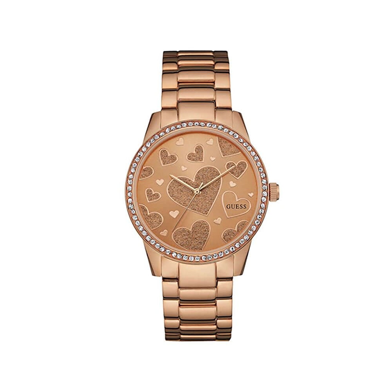 Guess Watches : W0699L3 Rose Gold Dial Stainless Steel Men Watch