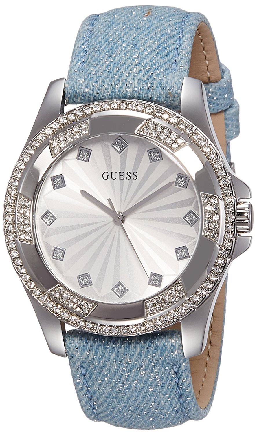 Guess Watches : W0703L1 White Dial Synthetic Leather Band Women Watch