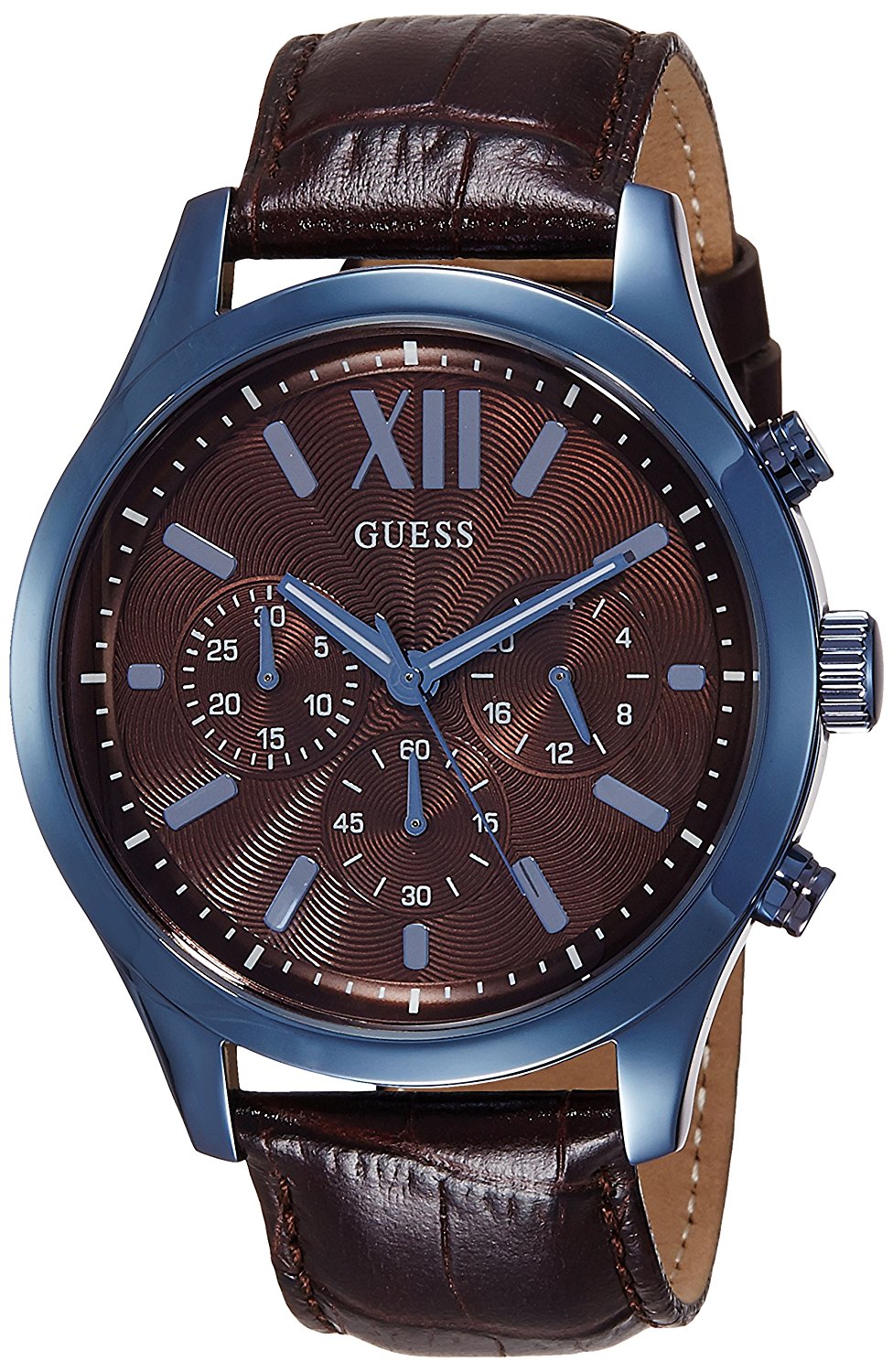 Guess Watches : W0789G2 Brown Dial Leather Men Watch