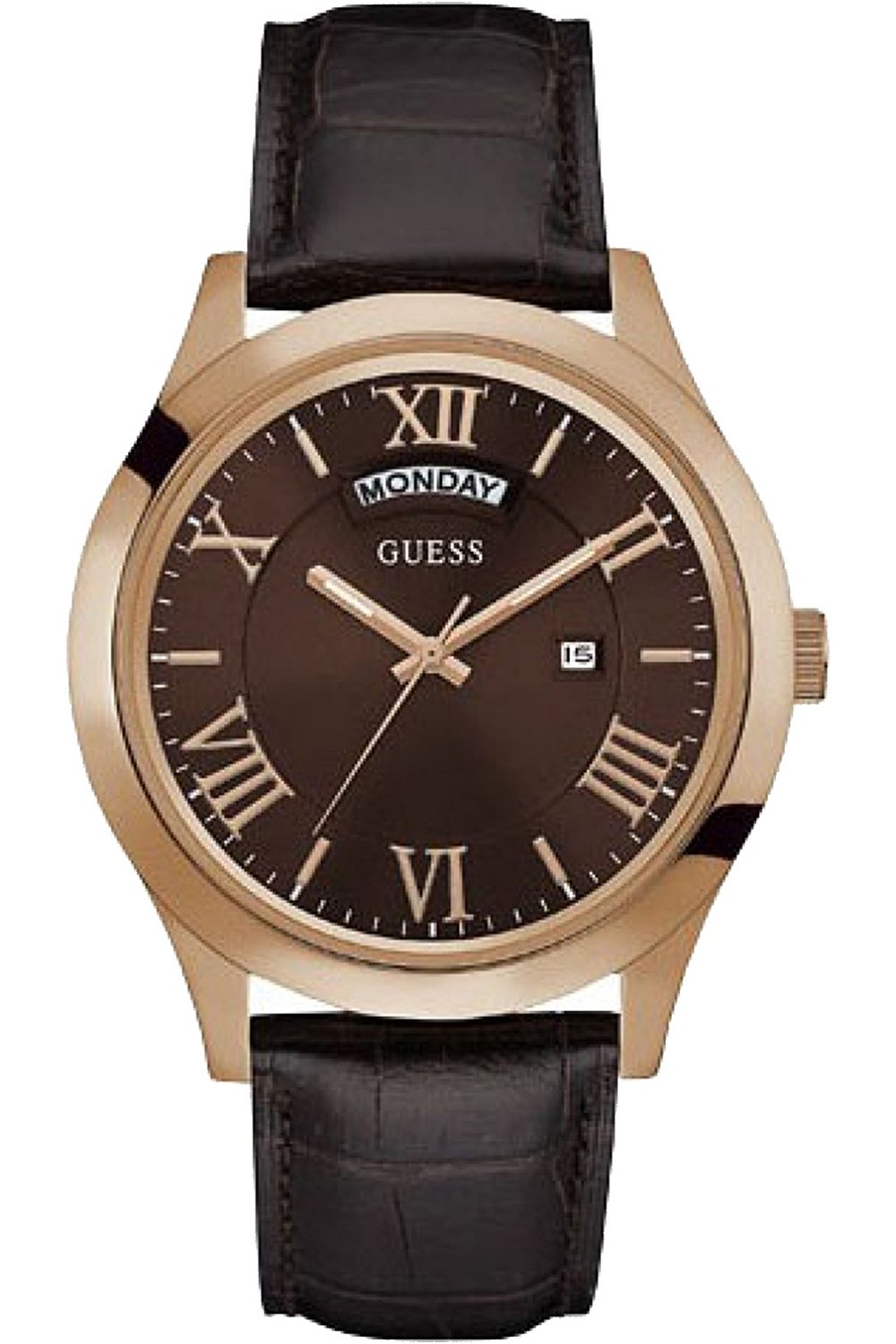 Guess Watches : W0792G3 Brown Dial Leather Band Men Watch