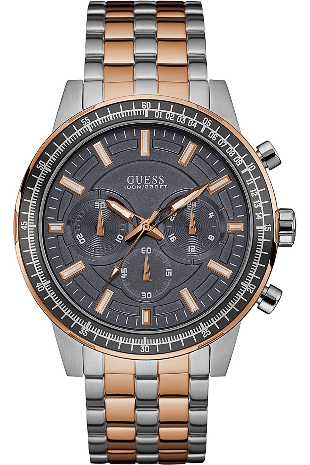 Guess Watches : W0801G2 Grey Dial Stainless Steel Band Men Watch