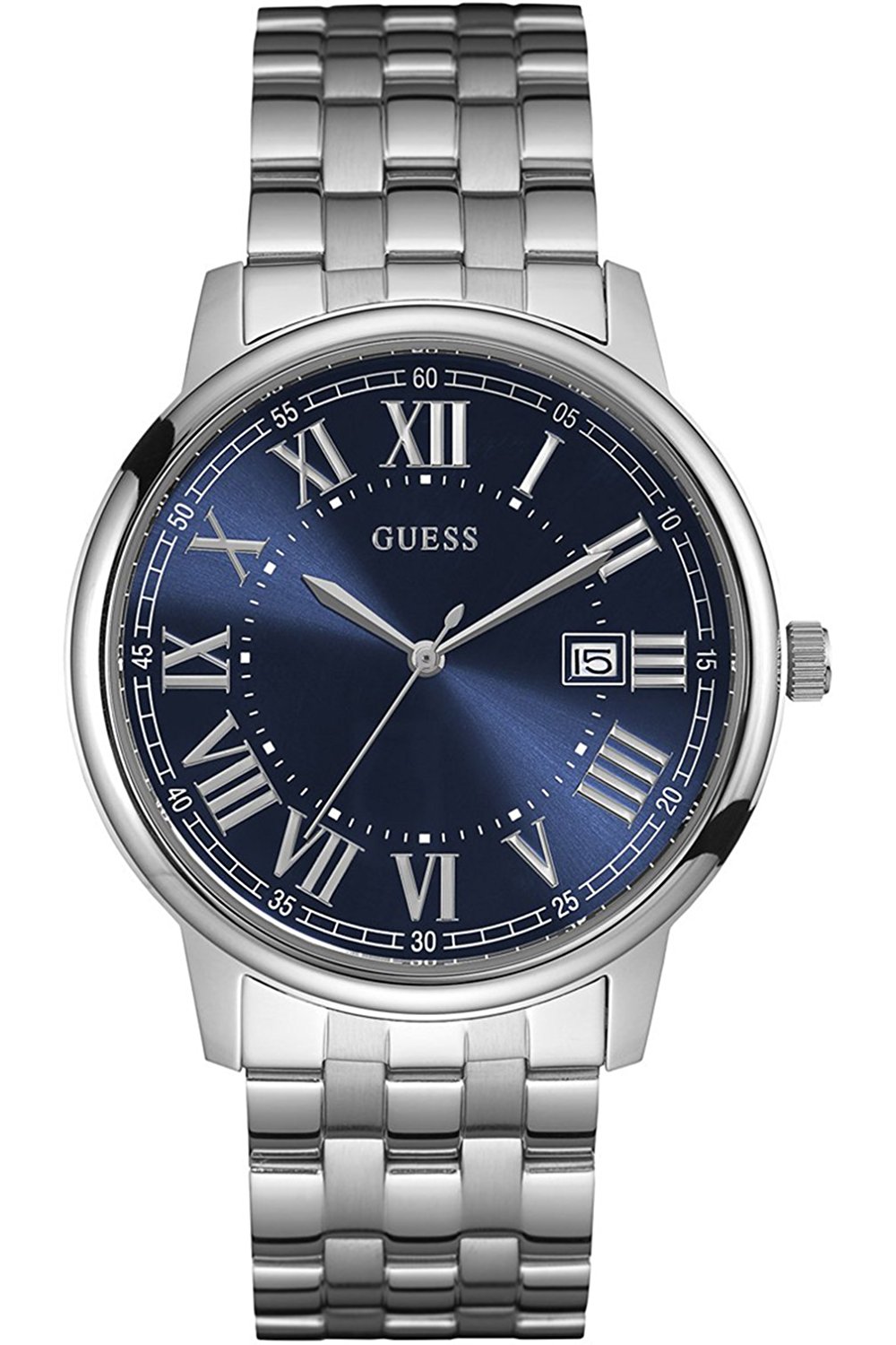 Guess Watches : W0811G1 Blue Dial Stainless Steel Band Men Watch
