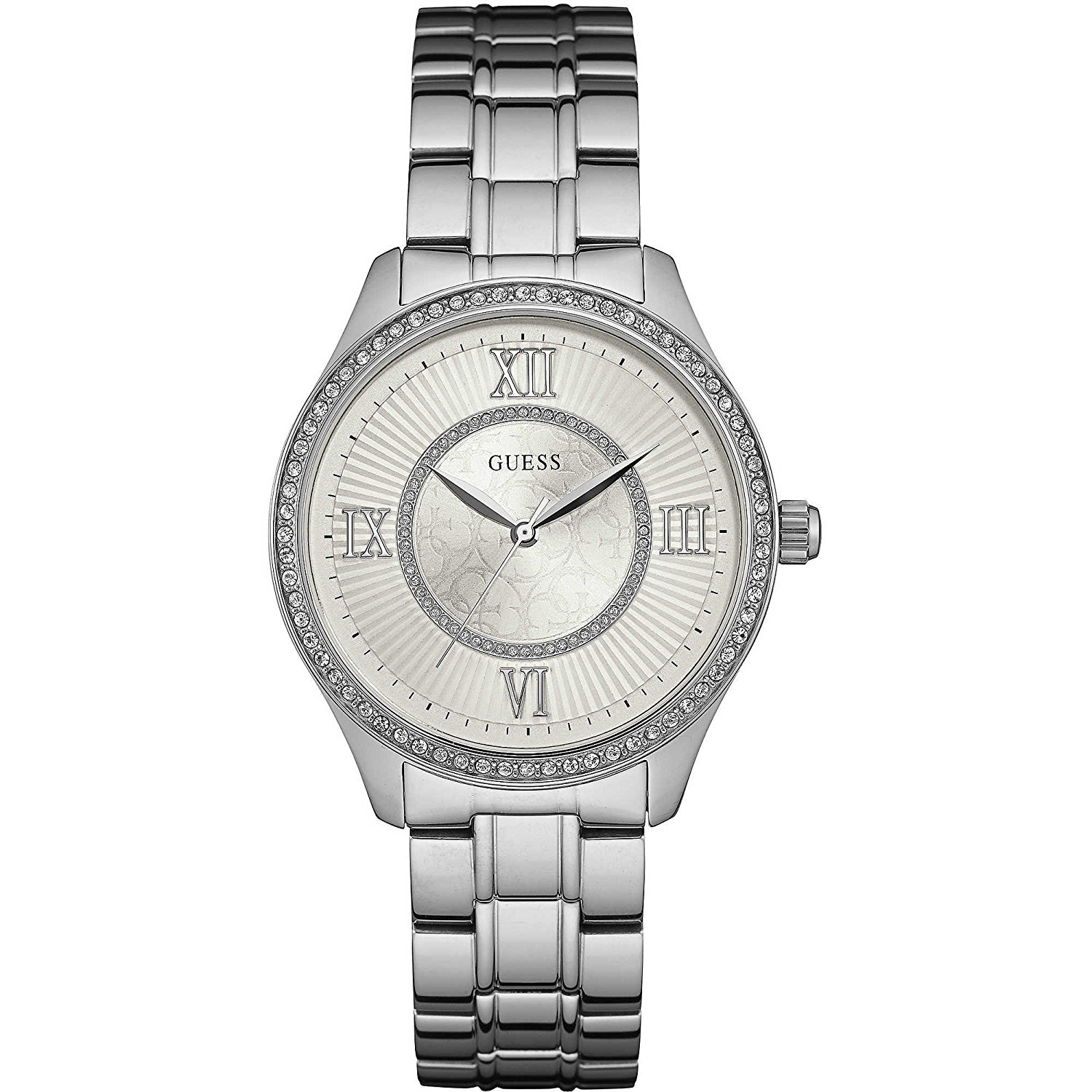 Guess Watches : W0825L1 White Dial Stainless Steel Women Watch