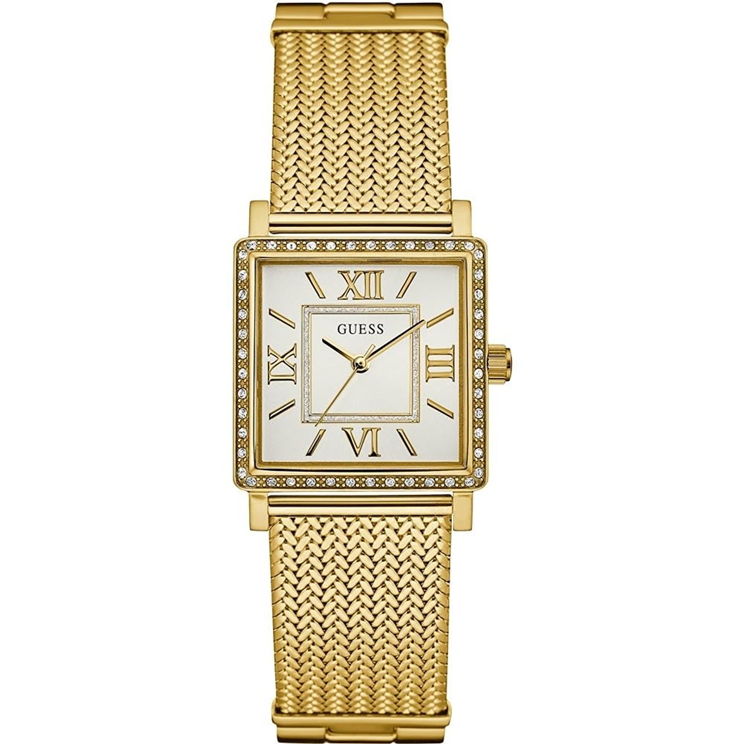 Guess Watches : W0826L2 White Dial Gold Tone Women Watch
