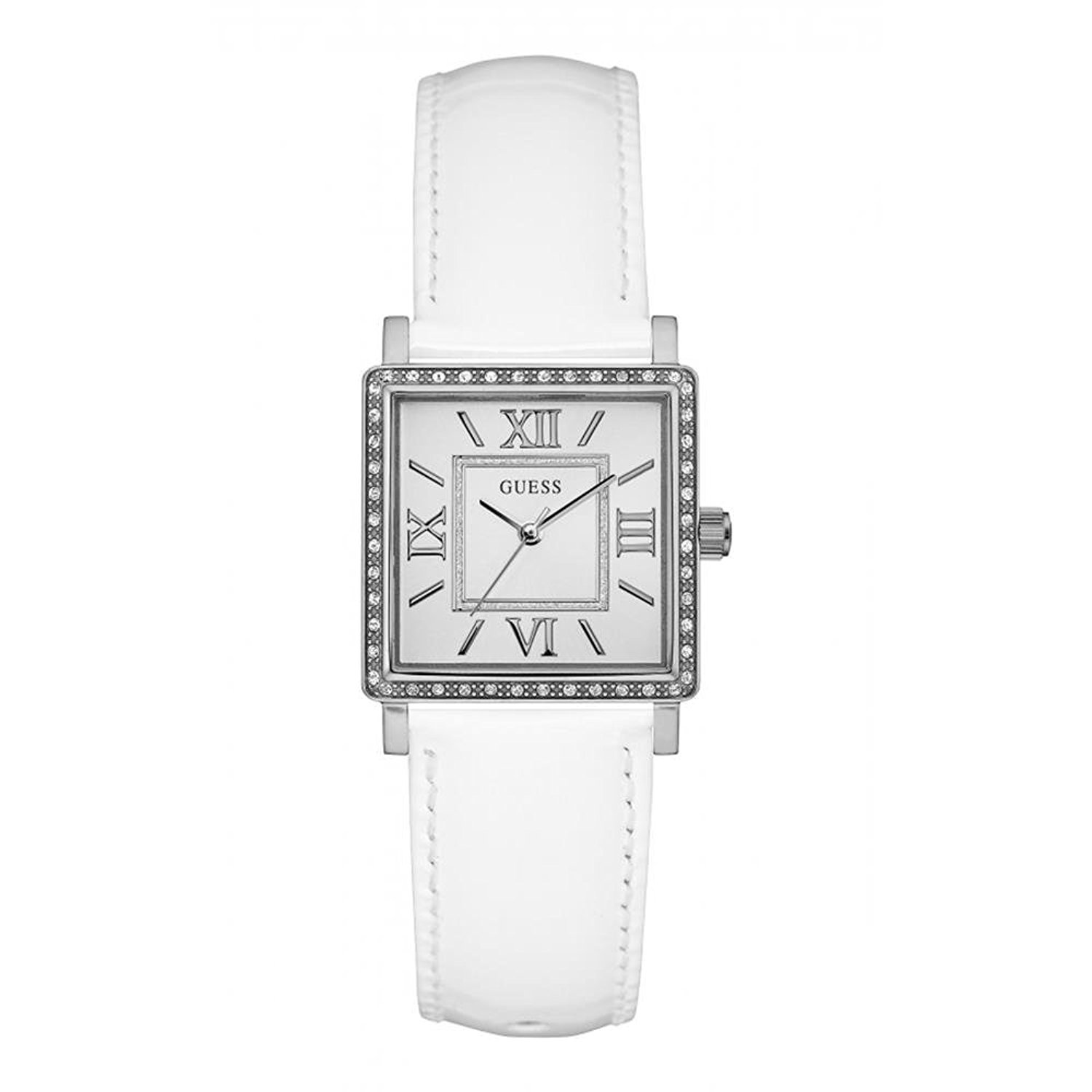 Guess Watches : W0829L1 White Dial Leather Women Watch