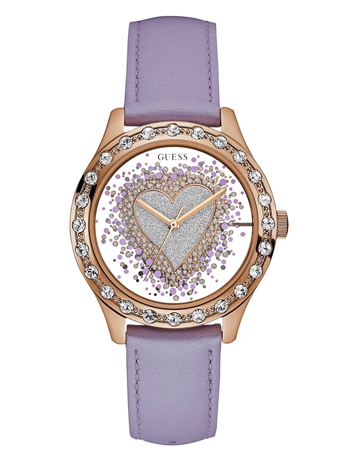 Guess Watches : W0909L3 White Dial Calfskin Band Women Watch