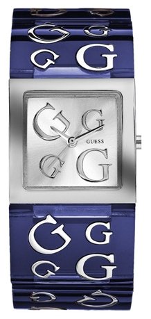 Guess Watches : W10102L6 Quartz Silver Dial Stainless Steel Case With Blue Stainless Steel Bracelet Women Watch