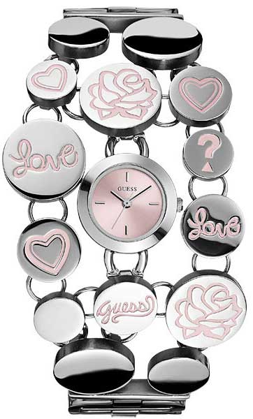 Guess Watches : W10588L1 Pink dial Barcelet Women Watch