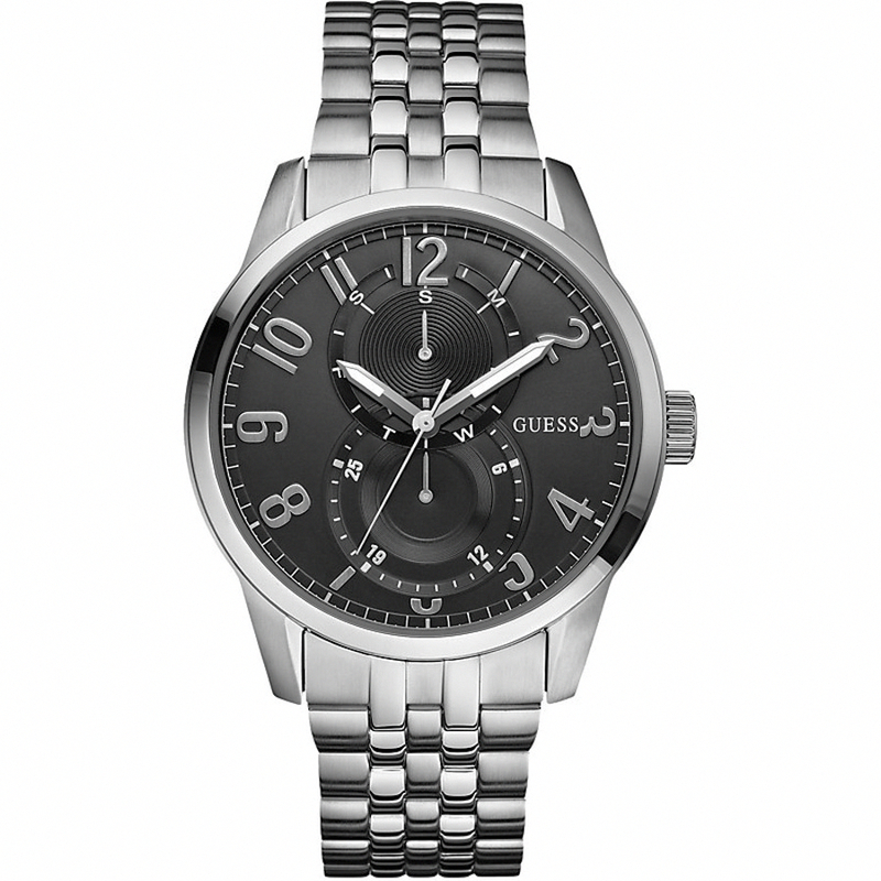Guess Watches : W11587L1 Quartz Black Dial Stainless Steel Case With Stainless Steel Bracelet Women Watch