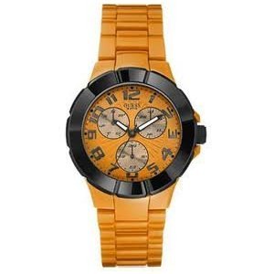 Guess Watches : W11594G5 Orange Dial Caoutchouc Men Watch