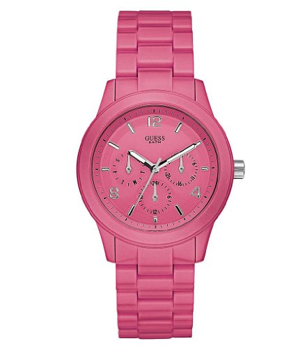 Fake AAA Guess Watches : W11603L4 Quartz Pink Dial Stainless Steel Case With Pink Stainless Steel Bracelet Women Watch Watch