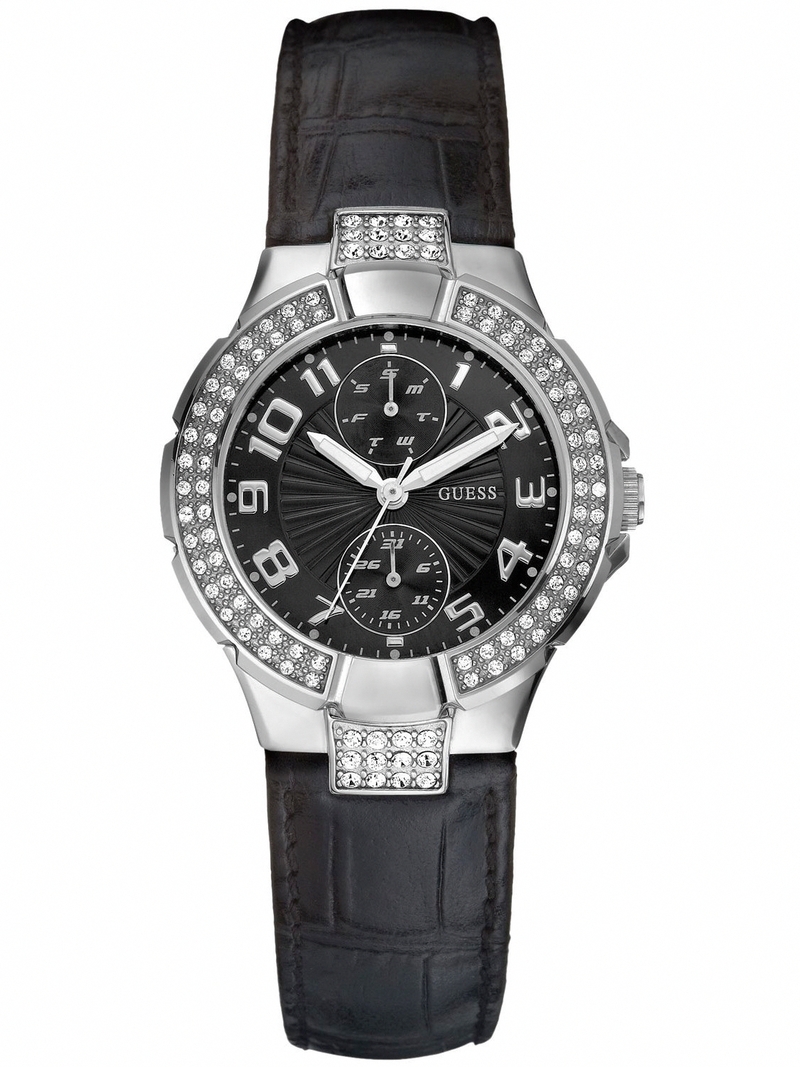 Guess Watches : W11607L2 Quartz Black Dial Stainless Steel Women Watch
