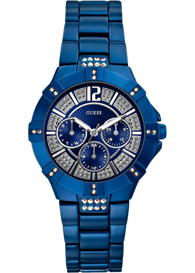 Guess Watches : W11624L7 Quartz Blue Dial Stainless Steel Case And Bracelet Women Watch