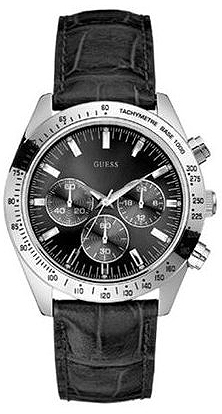 Guess Watches : W12004G1 Dress Leather Strap Men Watch