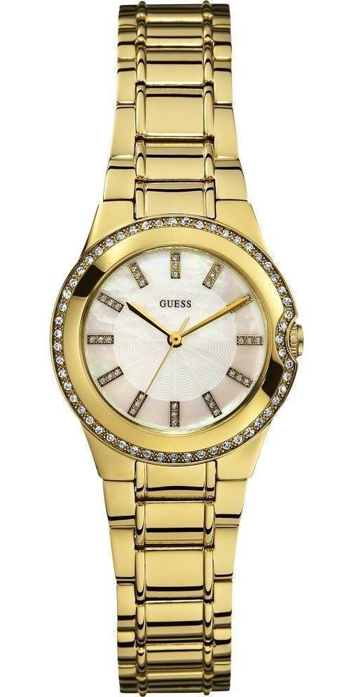 Guess Watches : W12654L1 Quartz White Dial Gold And Stainless Steel Case And Bracelet Women Watch