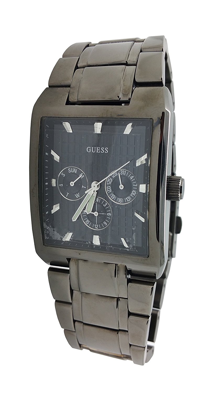 Guess Watches : W13505G2 Black Dial Stainless Steel Band Men Watch