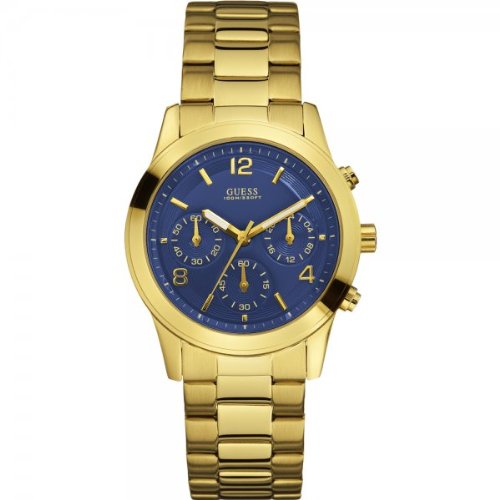Guess Watches : W13552L2 Quartz Blue Dial Gold Tone Stainless Steel Case And Bracelet Women Watch