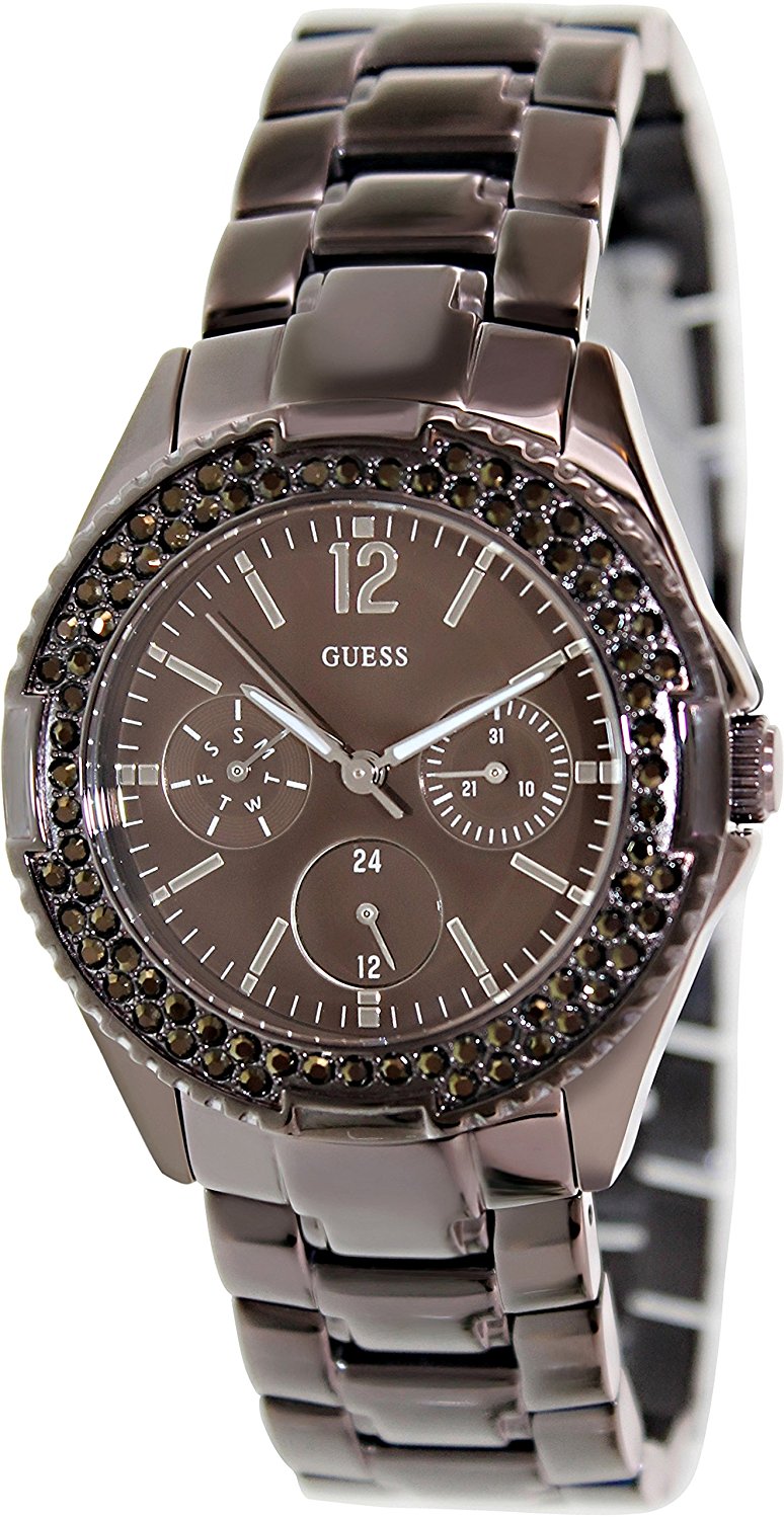 Guess Watches : W13631LI Brown Dial Brass Band Women Watch