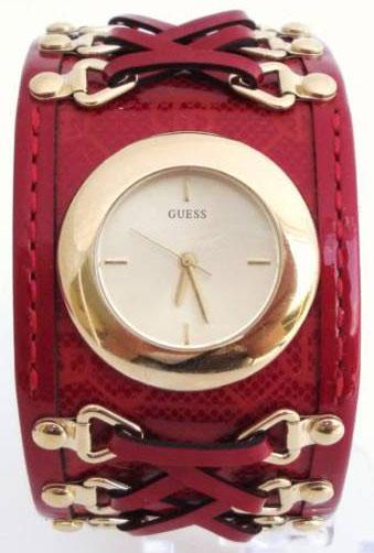 Guess Watches : W15043L2 Quartz Analog Red Leather Women Watch