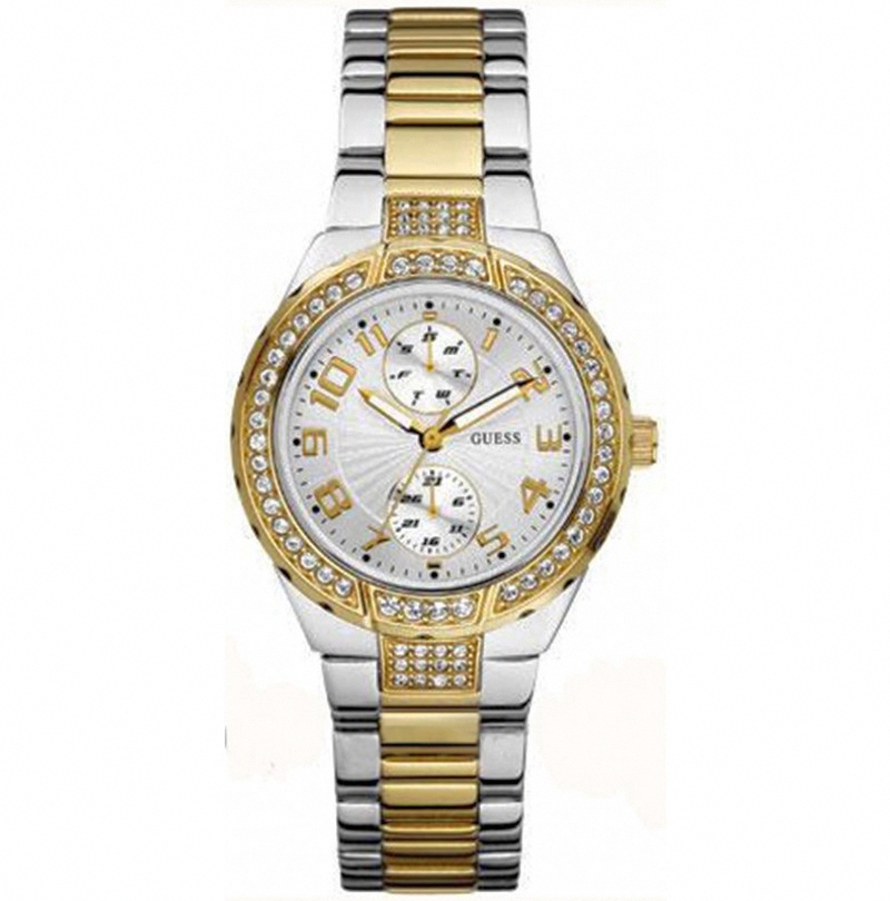 Guess Watches : W15065L3 Quartz Silver Dial Gold Tone And Stainless Steel Women Watch