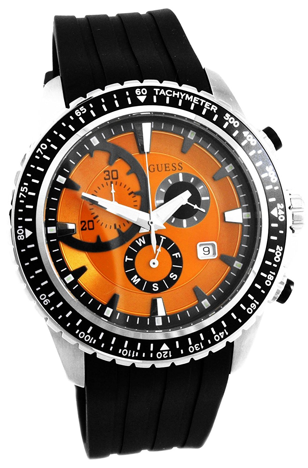 Guess Watches : W16545G4 Orange Dial Stop_watch Men Watch