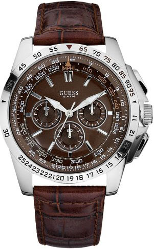 Guess Watches : W16559G2 Quartz Chronograph Brown Leather Men Watch