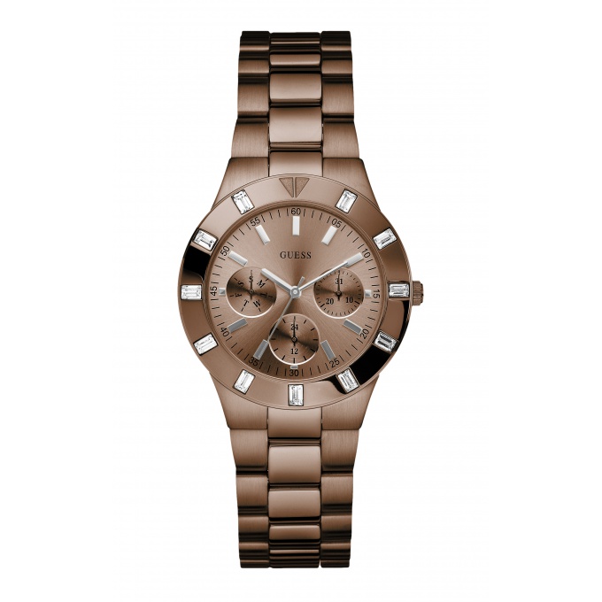 Guess Watches : W17005L1 Quartz Brown Dial Stainless Steel Case With Bracelet Women Watch