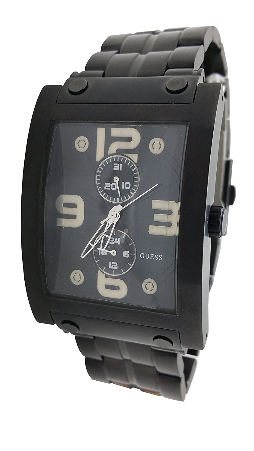 Guess Watches : W17504G1 Black Dial Stainless Steel Band Men Watch