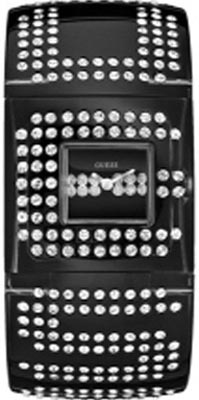 Guess Watches : W17518L1 City Lights Black Resin Band with Crystals Black Dial Series Women Watch