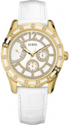 Guess Watches : W17528L1 Stainless Steel Celestial Leather Strap Series Women Watch