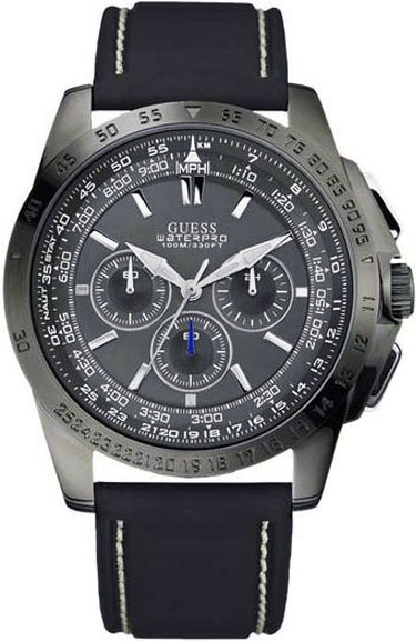 Guess Watches : W18539G1 Quartz Chronograph Black Silicone Men Watch