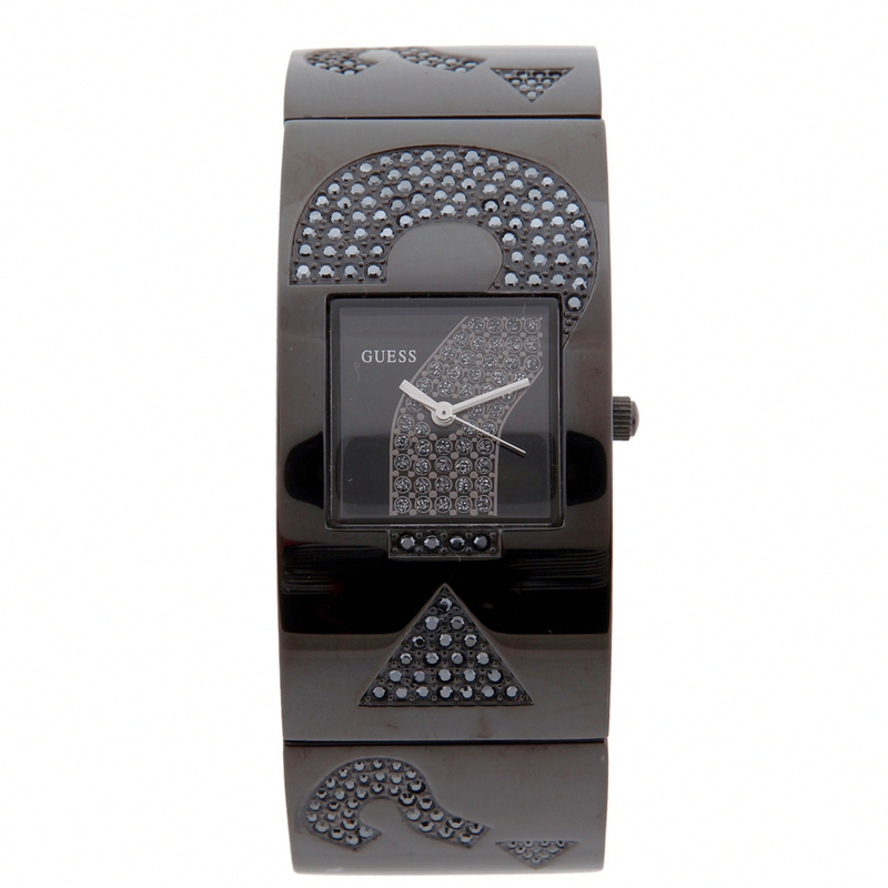 Guess Watches : W18548L1 Quartz Black Dial Stainless Steel Case And Bracelet Women Watch