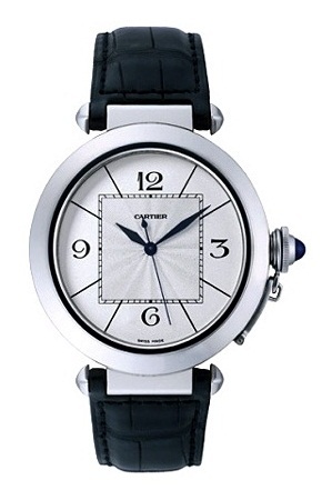Cartier Watches : W3018751 Automatic 18kt White Gold Silver Dial Black Leather Band Men Watch