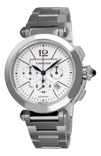 Cartier Watches : W31085M7 Calibre 8100-MC Automatic Brushed Stainless Steel Silver Opaline Chrongraph With Date Between 4 And 5 Dial Brushed Stainless Steel Band Men Watch