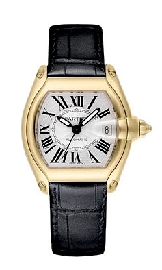 Cartier Watches : W62005V2 Calibre 3110 Automatic Solid 18k Yellow Gold Silver Sunray Roman Numeral With Manified Date At 3 Dial Black Crocodile Leather, Comes With Additional Easy To Change (no Tools Necessary) Black Fabric Band Men Watch