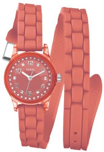 Guess Watches : W65013L4 Quartz Analog Orange Silicone Women Watch