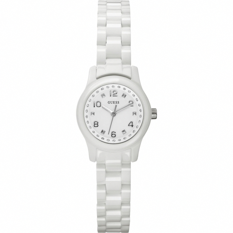 Guess Watches : W65022L1 Quartz White Dial Polycarbonate Case And Polycarbonate Strap Women Watch