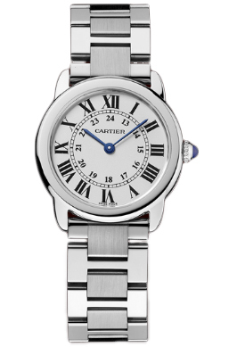 Cartier Watches : W6701004 Quartz Stainless Steel Silver Opaline With Roman Numeral Hour Markers And Blued Steel Hands Dial Stainless Steel Brushed And Polished Band Women Watch