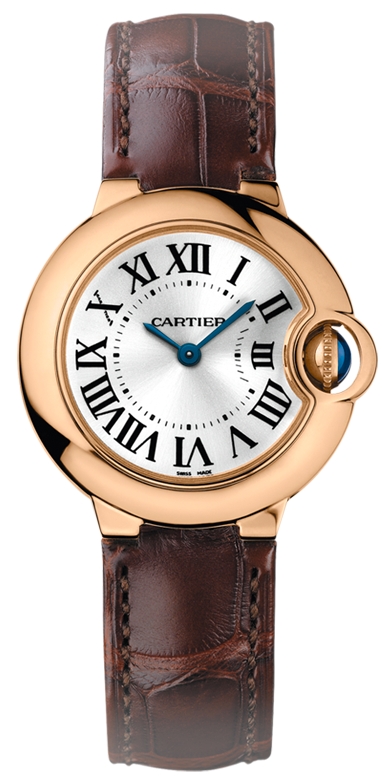 Cartier Watches : W6900256 Quartz 18kt Rose Gold Silver Dial Crocodile Brown Leather Band Women Watch