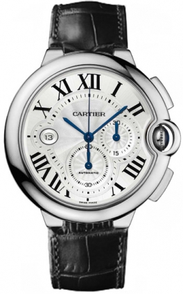 Cartier Watches : W6920005 Automatic 18kt White Gold Silver Dial Crocodile Black Leather Band Men Watch