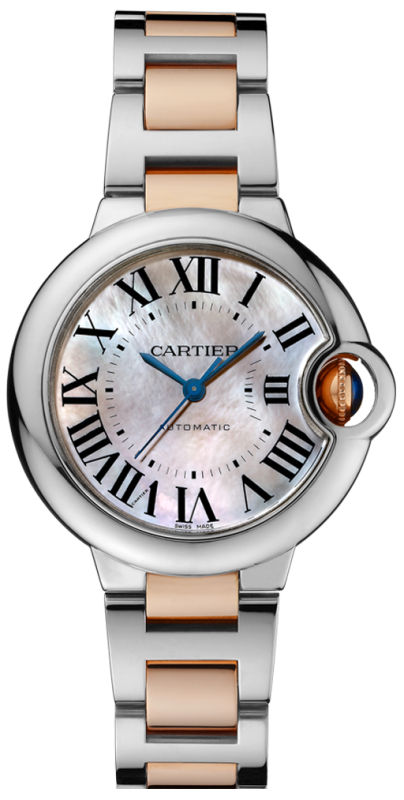 Cartier Watches : W6920070 Automatic Stainless Steel Pink Mother Of Pearl Dial Steel And Rose Gold Polished Band Women Watch