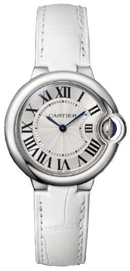 Cartier Watches : W6920086 Battery Operated Cartier 057 Quartz Polished Stainless Steel Silver Opaline Dial Shiny White Alligator Strap Band Women Watch