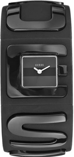 Guess Watches : W80026L1 Plated black bangle Black Dial Series Women Watch