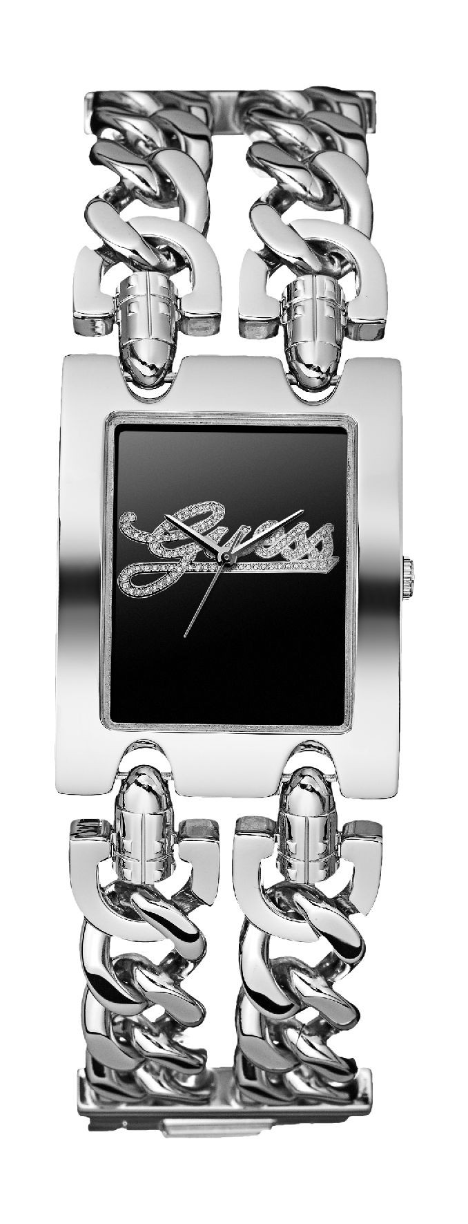 Guess Watches : W80048L3 Quartz Black Dial Stainless Steel Bracelet Women Watch